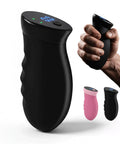 Grip Strength Trainer With Real Time Display 0 to 440 Pounds Silent Test And Smart Vibration Modes Ergonomic Hand And Forearm Exerciser USB C Rechargeable Black, featuring black design, digital display, and ergonomic grip.