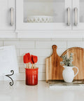 Rock Solid 3 Inch Brushed Satin Nickel Kitchen Cabinet Handles 10 Pack on modern kitchen cabinets with décor items.