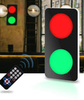 Remote Control Traffic Light Wall Lamp With Red And Green LED DC Nine To Twelve Volt Plug Included Aluminum Frame Ultra Bright
