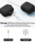 Crystal Clear Slim Protective Case For AirPods 4 And 5 Usb-C Versions 2024 Plus 2026, showing USB-C and wireless charging options.