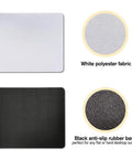Sublimation Blank White Square Mouse Pads 9.4 x 7.8 x 0.12 Inches 3mm Thick showing white polyester surface and black rubber base