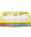Box of 10mm LED Diode Kit 50 Pieces Assortment Of Red Yellow Blue Green White 5 Colors Diffused High Brightness LEDs