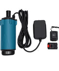 Heavy Duty 21V Cordless Submersible Sump Pump For Basement Floods And Garden Drains, includes battery and charger.