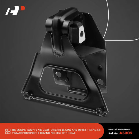 Four Front Left Right Engine Motor Mount Torque Strut Set Direct Fit For V6 3.8L Cars Including Impala Monte Carlo Allure LaCrosse Regal Intrigue Grand Prix Replacement Mounts For Smoother Ride And Reduced Engine Vibration close-up image.