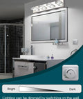 Three Light LED Vanity Light Fixture For Bathroom Dimmable 4500K White Glow 16W above bathroom mirror