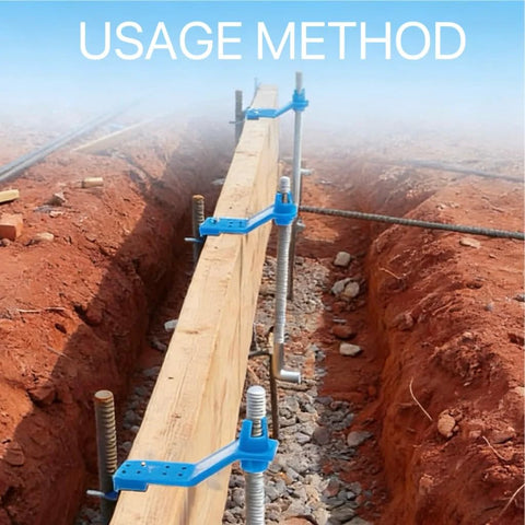 Anchor Bolt Holder Five Eighths Inch Handle Saver in use, shown installed on construction site for concrete bolt positioning