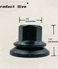 Premium Heavy Duty Wheel Lug Nuts For Dodge Ram 3500 4000 4500 5500 2012 To 2022 Slick Black Finish with size details.