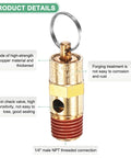 M METERXITY 2-pack brass air compressor pressure relief safety valve, 1/4 in NPT male threaded, automatic vent