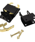 Heavy Duty 2 Way Lockable Gate Latch Kit for Round Tube Fences includes latch parts, bolts, and brackets for secure installation.