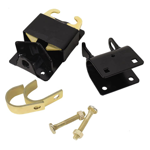Heavy Duty 2 Way Lockable Gate Latch Kit for Round Tube Fences includes latch parts, bolts, and brackets for secure installation.