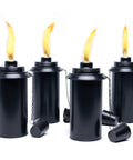 16 Ounce Torch Replacement Canisters 4 Pack Wide Mouth Metal With Snuffer Cap Attached for Tiki Torches
