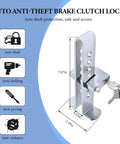 Diagram of Eight Hole Brake Pedal Lock Tough As Nails Stainless Steel Auto Clutch Vehicle Security Lock with dimensions and features