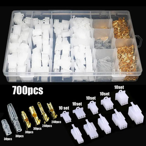 700 Pcs Car And Motorcycle Wire Terminal Connector Kit 2.8mm 2 3 4 6 9 Pin Male And Female Automotive Electrical Wire Connectors
