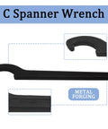 Heavy Duty C Hook Spanner Wrench In Matte Black Crafted From Tough As Nails Carbon Steel for 22 to 26 mm round nuts, showcasing its design.