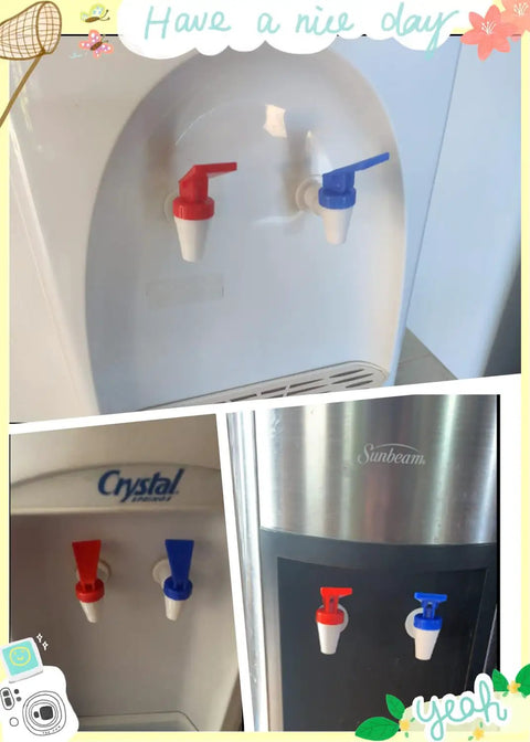 4 Pack Water Cooler Tap Replacement Spigots Blue And Red Color Coded Plastic Taps on water dispensers