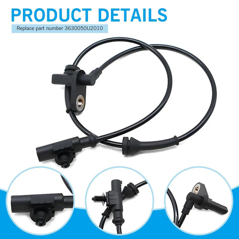 Rear Left Wheel Speed Sensor For Heyue Models ABS Sensor Replacement 3630050U2010 Black No Fuss Easy Install Precise Fit