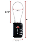 Keyless 3Digit Travel Lock Set For Luggage And More Accepted And Easy To Set No Key To Lose Durable Black 2 Pack dimensions