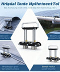 Workhorse Sheet Metal Bending Tool for 0-90 Degree Angles, shown on a rooftop, highlighting secure clamps and roller bender design