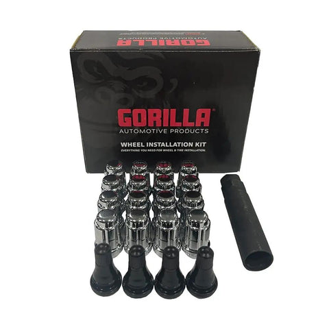 Gorilla Automotive wheel installation kit with lug nuts and valves