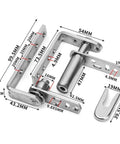 Built Tough Stainless Steel Pivot Door Hinge Delivering Slick 360 Degree Spin And Instant Auto Close Function For Heavy Duty Room Dividers And Thick Hardwood Trims with dimensions.