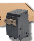 60 Amp Two Pole Plug In Molded Case Circuit Breaker Three Quarter Inch Pro Grade Heavy Duty, Thermal Magnetic Trip, with packaging