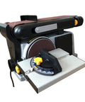 Portable Mini Belt Sander Desktop Wood Grinding Machine Brushless Polisher, compact design with adjustable angle for DIY sanding.
