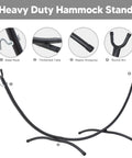 Heavy Duty Hammock Stand With Portable Foldable Patio Hammock For Backyard Or Deck, Sturdy Steel Frame With Non Slip Feet details