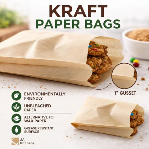 Real Deal Unbleached Kraft Paper Bags 200 Count With Thick Gussets For Serving Hot Pretzels Fresh Cookies And Loaded Sandwiches Hella Durable And Totally Earth Friendly Packaging For Picnics Or Chill Nights