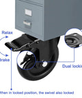 5 Inch Heavy Duty Caster Wheels No Noise Swivel Plate Casters with Brake Lock for Tables Cabinets Shelves and Industrial Trailers