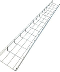 Stainless Steel Cable Tray Bulk Pack 180 Pcs 10 Feet Long 6 Inch Wide 4 Inch Deep Wire Mesh Cable Management Rack For Cords Organizer NEC Approved For Network Fiber Optic Installations Heavy Duty Pro Grade, angled view