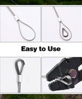 Pro Grade Heavy Duty Wire Rope Crimping Tool Kit With 328 Feet Of One Sixteenth Inch Stainless Steel Cable shown in use.