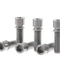 M8x25mm titanium bolts with washers for BMX stem, pack of 6, front view