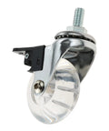 Slick Clear Pu Office Chair Casters Running Heavy Duty Silent Brakes With A Screw Threaded Stem for smooth gliding on floors.