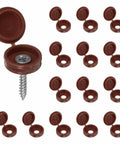 Hinged Screw Cover Caps 5.9mm Inner Diameter 0.23 Inch Dark Brown Durable Waterproof Plastic Covers Pack Of 100