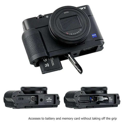 Beefy Metal Hand Grip L Bracket For RX100 VII Camera Anti Slip Accessory with battery and card slots open