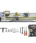 Heavy Duty Benchtop Mini Metal Lathe With Fast Gears For Straight Up Precision And No Sweat Metric Imperial Setup On A Sturdy 8 By 32 Bed.