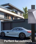 Top Shelf Free Standing EV Charger Cable Holder And Waterproof Station Box Heavy Duty Galvanized Steel Outdoor Garage Shield next to car