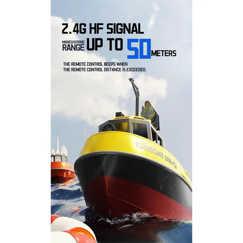 One Seventy Two Scale Proportional RC Tugboat for Pools and Lakes, Two Point Four GHz High Speed RC Boat With Dual Motors