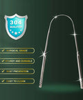Two Pack Tongue Scrapers Made From 304 Stainless Steel For Adults And Kids, Pro Oral Care Tool with smooth edges and easy to clean