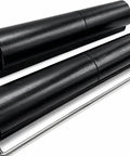 Beefy 12 Inch Sliding Gate Guide Roller With Removable Axle Bolts Black Hard Rubber Wheel Weld On Mount Heavy Duty Steel Bracket 2 pack