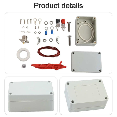Components of DIY Ham Radio Balun Kit With Adjustable 1 To 1 1 To 4 1 To 9 Ratios For Amateur Radio; includes box and parts