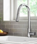 Contemporary Oletto Pull-Down Kitchen Faucet With Single Handle In Chrome Finish, Spot-Free And Corrosion-Resistant, Easy-Clean Design