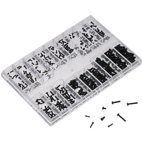 Small Screws Assortment Kit With 18 Kinds M1.2 M1.4 M2.0 Mini Micro Screws Set in transparent organizer box