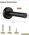 Stainless Steel Door Stoppers With Rubber Tip Buffer And Included Screws Black Wall Door Protectors For Quiet Sound Dampening