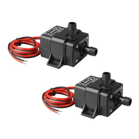 Two Pack DC 12V Mini Submersible Water Pump 63 GPH Quiet And Compact For Aquarium Fish Tank Hydroponics Fountains Water Features