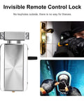 Smart Wireless Remote Door Lock With Electronic Deadbolt Anti Theft Keyless Entry System Hidden Design, close-up view