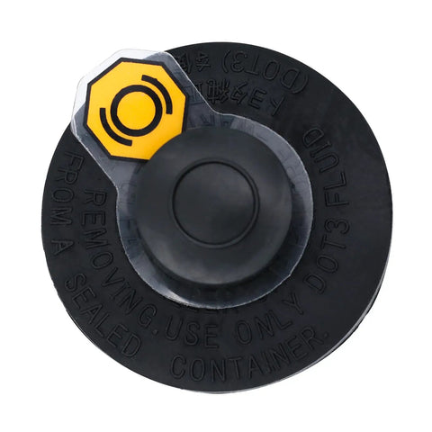 Top view of Brake Fluid Reservoir Cap For Toyota Vehicles Fits Camry Corolla 4Runner Tacoma Highlander RAV4 Avalon Yaris Prius MR2 Spyder Mirai And More Durable Easy Install Engine Bay Accessory