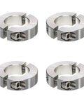 Four pack of Three Quarter Inch Bore Rugged Double Split Clamp On Shaft Collars, 304 Stainless Steel, one and one half inch OD