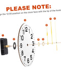 Exploded view of Quartz Clock Movement Battery Operated No Tick Silent Wall Clock Mechanism Replacement Kit with parts labeled.