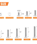Pro Grade Heavy Duty Pack Of 102 Number 12-24 Phillips Pan Head Machine Screws sizes #12-24 nuts, flat washers, and assorted lengths.